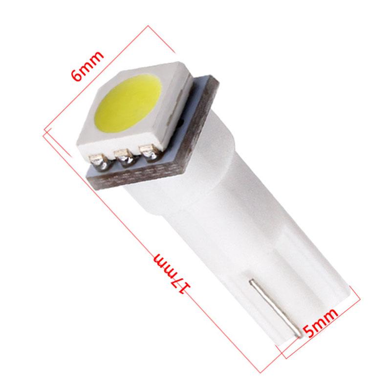 20 шт. светодиодный светильник для салона автомобиля T5 1 SMD 5050, клиновидные светодиоды для приборной панели t5, автомобильные лампочки, красный, синий, зеленый, синий, белый, авто 12 В
