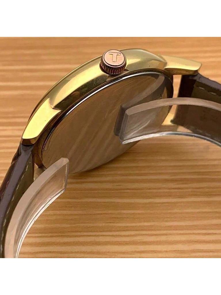 Tissot Carson, кварцевый механизм, водозащита 30 м, мужские швейцарские часы, белый циферблат 40 мм, стальной корпус, кожаный ремешок T085.410.36.013.00