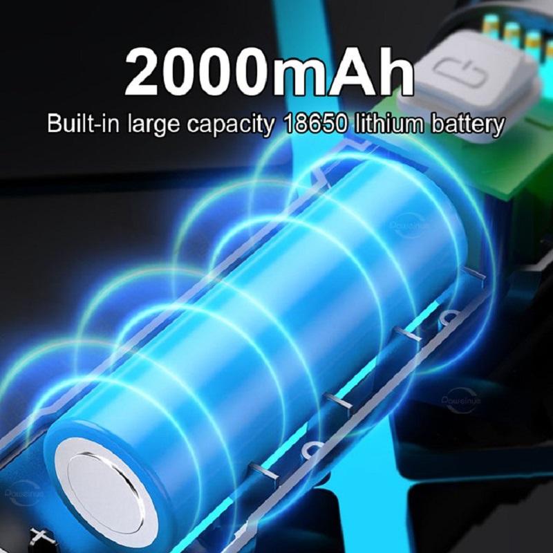 Powerful Small Flashlight High Power Rechargeable Led Flashlight 2000mah Built-in Battery Fluorescence ABS Portable Torch