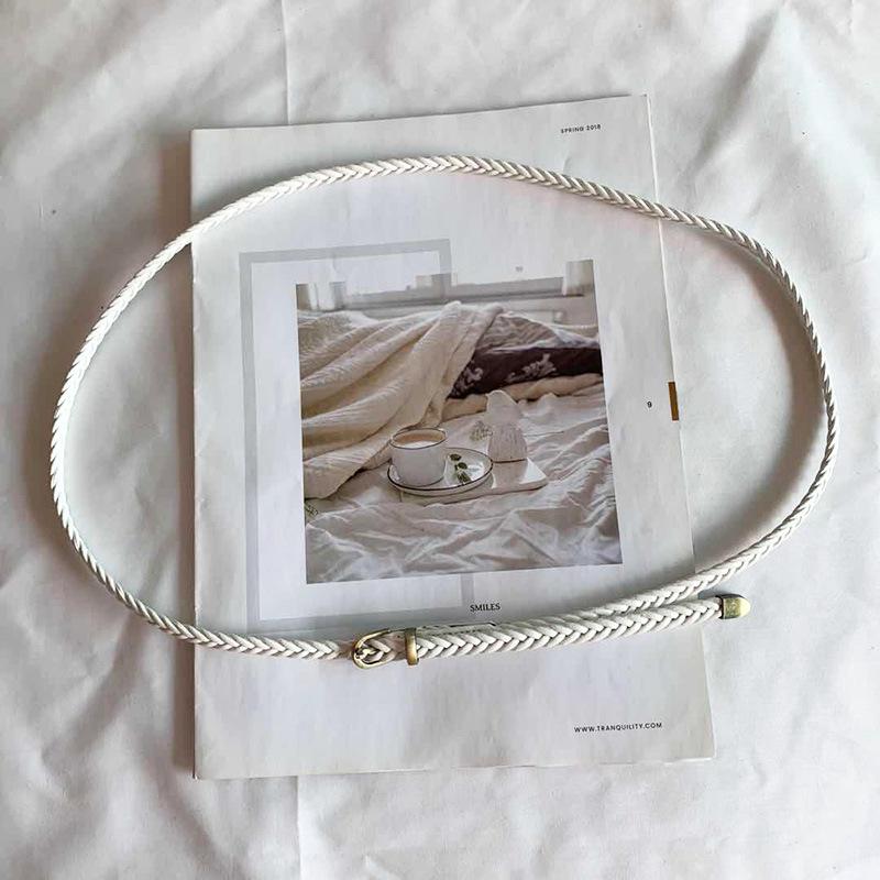 Exquisite Women's Retro Casual Thin Leather Woven Belt – Versatile Korean Style Waist Chain