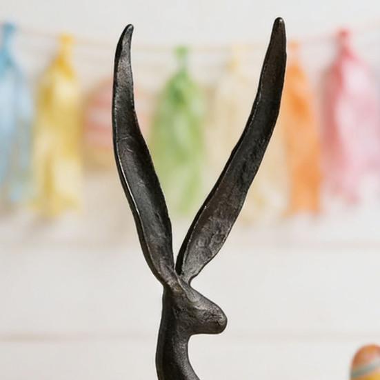 Современная статуэтка кролика из смолы, стоящая фигурка кролика, настольная пасхальная скульптура для стола, шкафа, книжной полки, прилавка, домашнего бара, офиса.