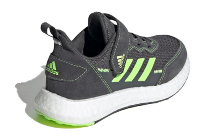 adidas Rapida S&l El K Сетчатые Дышащие Низкие Детские Беговые Кроссовки Серый Зеленый Детские FV2628