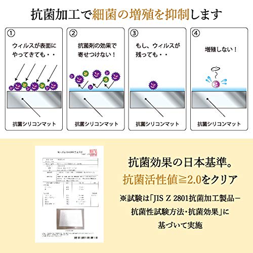 R Silicone Countertop Protector Mat, Antibacterial, Milky White (Semi-Transparent), 60 x 80 cm, 2 mm Thick, Kitchen, Scratch and Stain Resistant, Heat