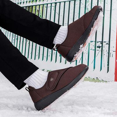 Женские туфли слипоны на липучке для широкой стопы на осень/зиму 2025 года для женщин среднего и пожилого возраста - Мягкая подошва, удобные, плюс бархатная теплота