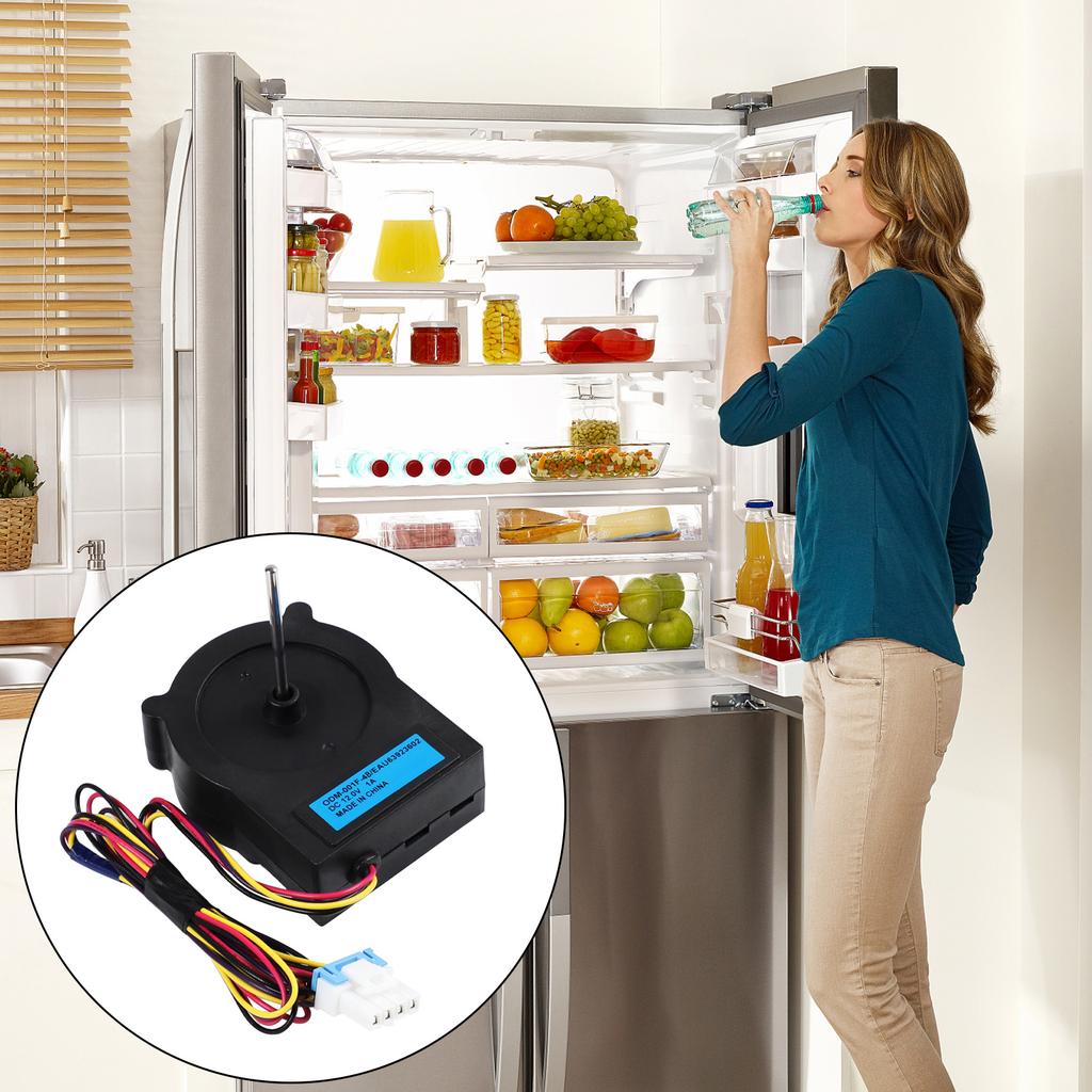 EAU63923602 Refrigerator Condenser Fan Motor Assembly Replacement for ODM-001F-4B Cooling Fan Motor 12V 1A Fridge