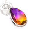 Bi-Color Tourmaline Gemstone 925 Sterling Silver Jewelry Pendant 1.85"