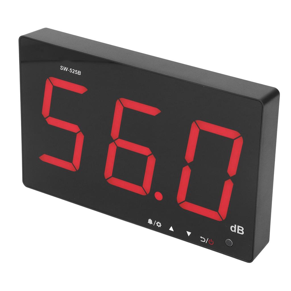 Sound Level Meter 9.6inch LCD Screen Fast Response 30‑130dB Wall Mount Noise Decibel Reader for Classroom Home Street