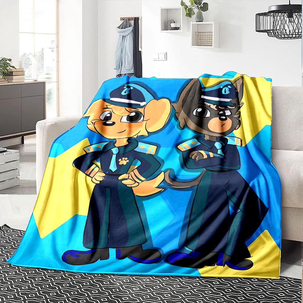 Sheriff Labrador Theme Printed Blanket - Perfect for Couch, Bed, Travel & Outdoor Use | Machine Washable, Cozy & Durable.