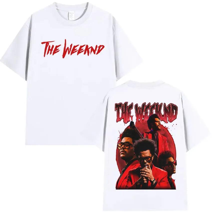 Famous Singer The Weeknd DoubleSided Print Mens TShirt Cotton Short Sleeve Loose Comfortable Fashion Women And Men TShirt