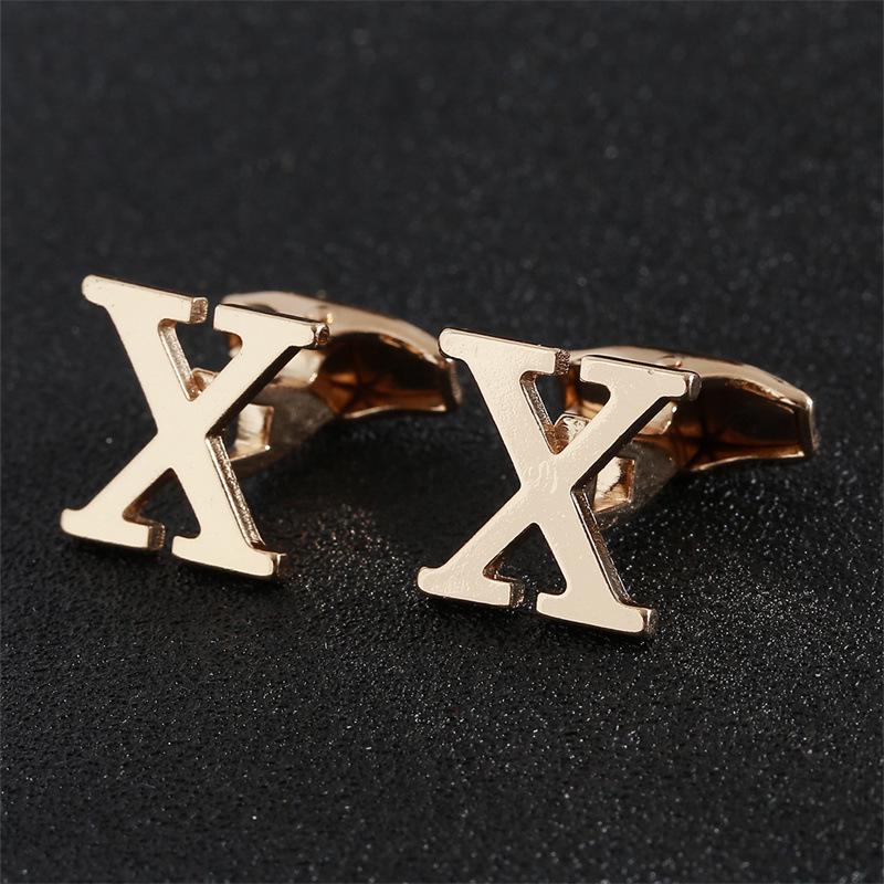Эксклюзивные мужские запонки в виде золотых букв алфавита - Элегантный дизайн для французских рубашек
