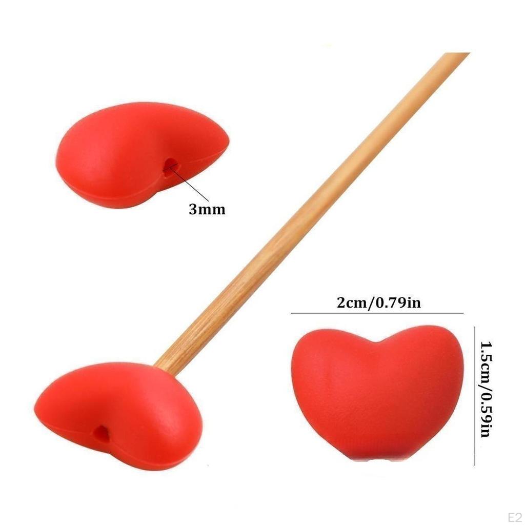 6 штук в упаковке силиконовые колпачки для спиц с отверстием 3 мм в форме сердца