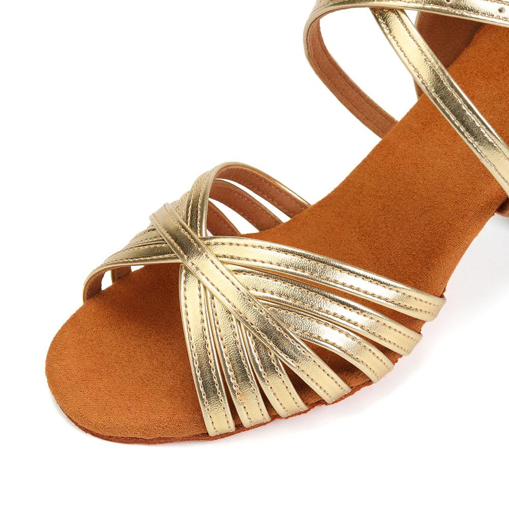 Women Girls Latin Dance Shoes High-heeled Salsa Ballroom Tango Shoes Soft Sole 7CM Heel