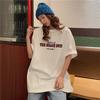 Повседневные свободные модные базовые универсальные футболки с буквенным принтом в стиле оверсайз, студенческие уличные женские футболки с короткими рукавами