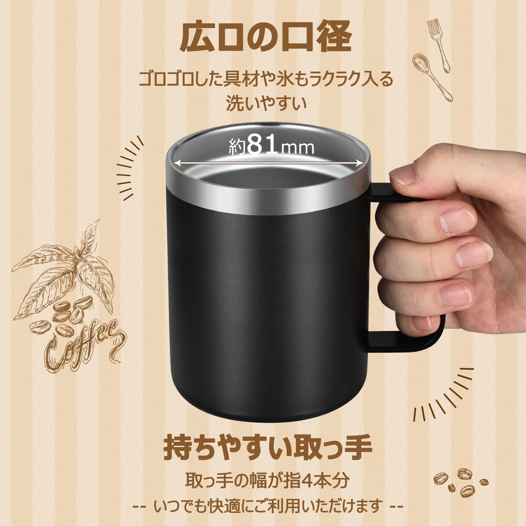Livole Vacuum Insulated Insulated and Cold Stainless Steel Mug with Coffee Vacuum with Black Mug, Cup, Lid, Cup, Mug, Double-Walled Thermos,