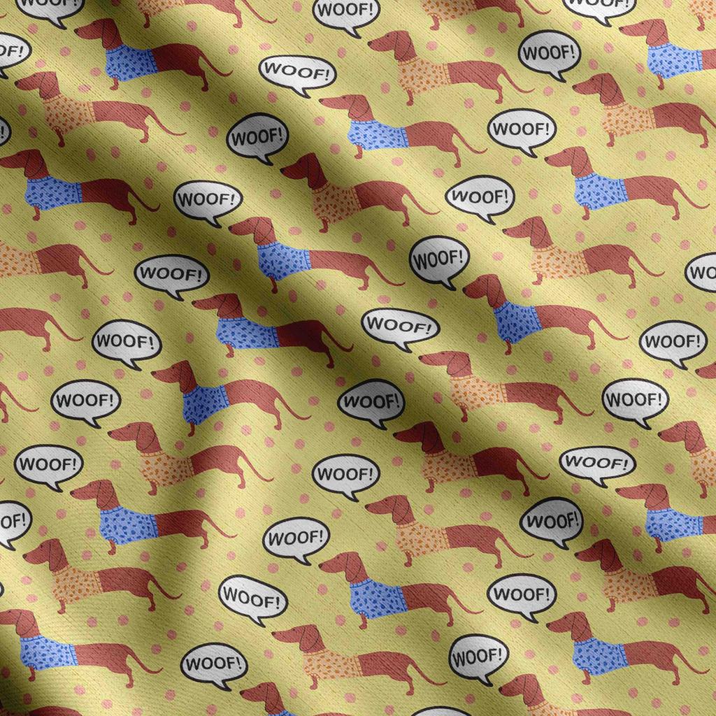 Soimoi Принт собаки, хлопковый батист, ткань для квилтинга, продаваемая во дворе, ширина 42 дюйма, хлопчатобумажная ткань средней плотности, швейные принадлежности, бежевый и