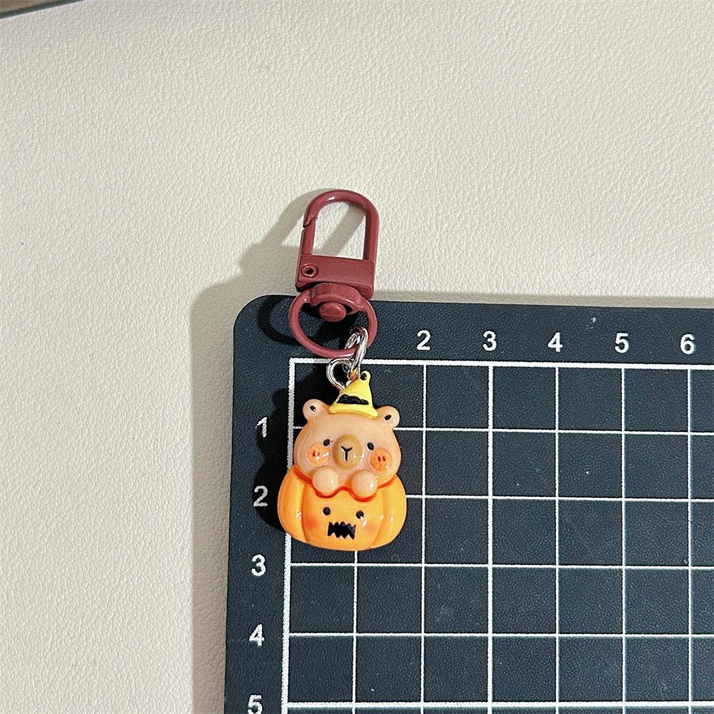 Capybara Pumpkin Capybara Keychain Creative Capibara Bag Hanging Donut Kapibara Pendant  Kids