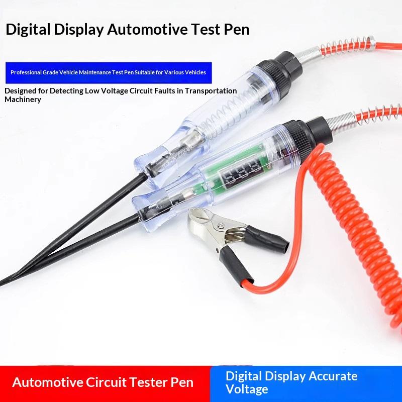 1Pcs 9V 12V 24V 48V Detector Digital Display Voltage Circuit Tester Auto Diagnostic Multifunction Car Diagnostic Probe Test Pen