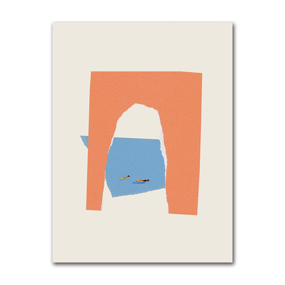 Retro Simple Interesting Abstract Illustration Patterns Interact with People Poster Canvas Painting Wall Art Pictures Home Decor