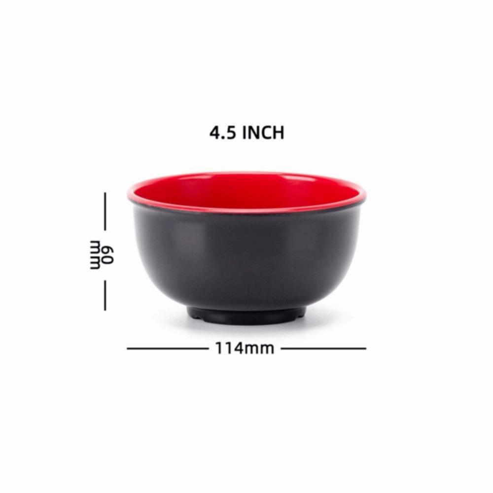 Black Red Food Containers Imitation Porcelain Soup Bowl New Melamine Bowls Dishware