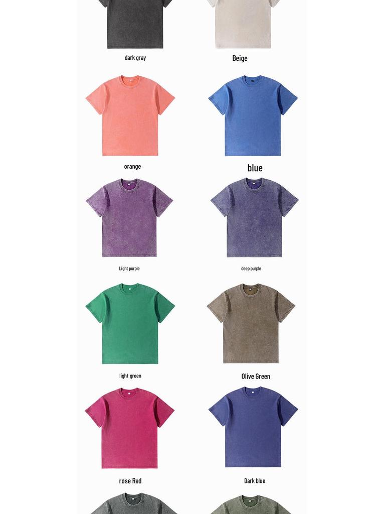 230 г Футболка тай-дай с вареным эффектом и потертостями, европейский крой, с круглым вырезом и приспущенным плечом