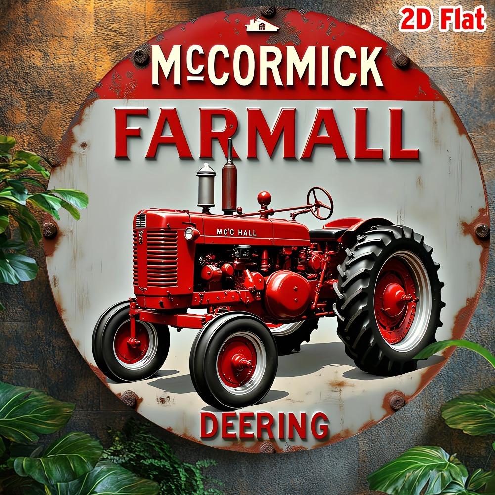 pc Vintage McCormick Farmall Tractor D Flat Aluminum Wall Sign x Inch Rustic Red White Decor for Kitchen Garden