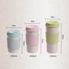 Camping Outdoor Eco-friendly Portable Wheat Straw with Lid Drinkware Tumbler Cup Tea Cup Coffee Mug