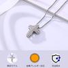 Ожерелье Takeda Jewelry с крестом, паве, стерлинговое серебро, 0,52 карата, кубический цирконий высочайшего качества, 45 см, бесплатный удлинитель, венецианская цепочка (Белое золото)