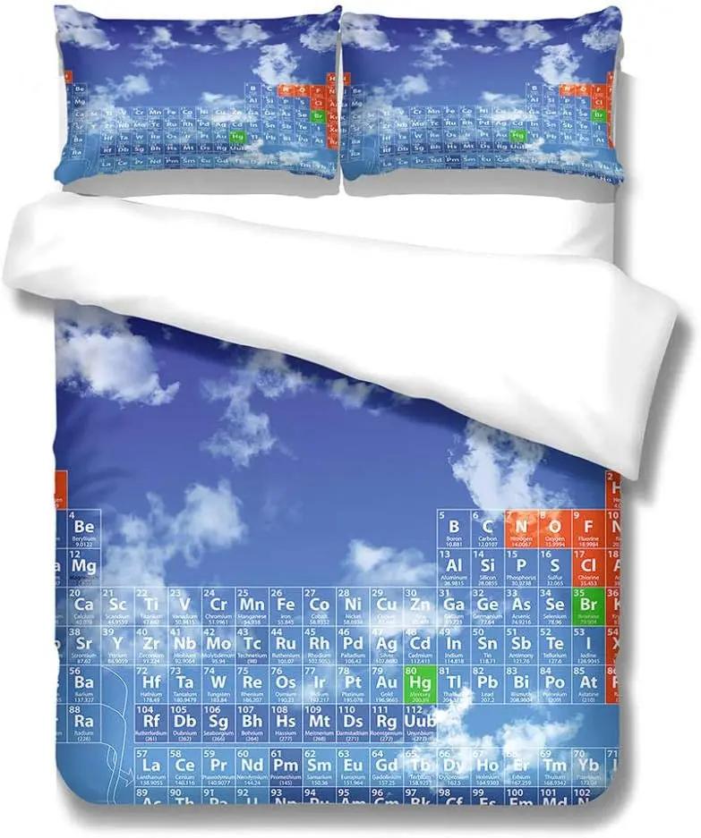 Periodic Table Of Elements Duvet Cover Twin Queen Science Theme Bedding Set For Chemistry Lovers Teens Kids Back To School Gifts