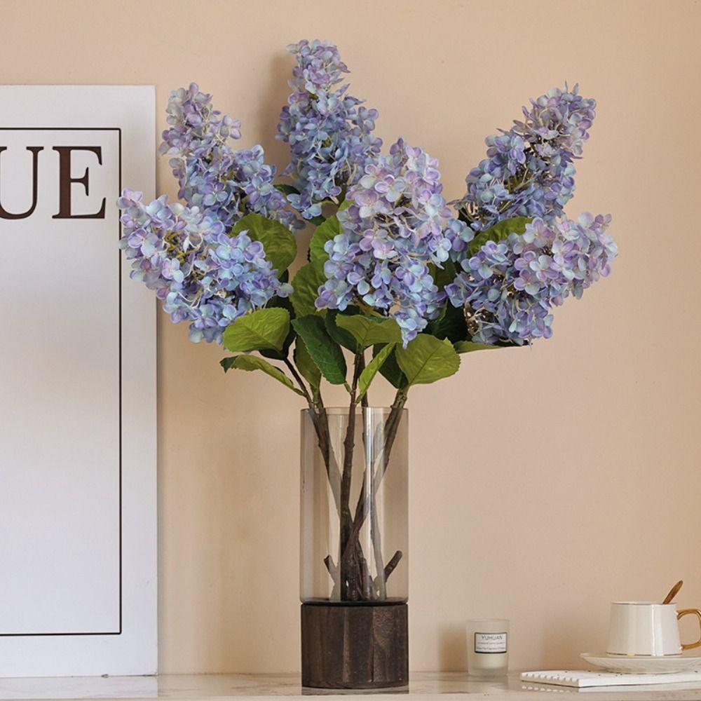 Роскошная ветка гортензии сиреневого цвета, пластиковый искусственный цветок, декор для дома, отеля, стола
