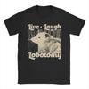 Футболка с принтом 'Live Laugh Lobotomy Opossum' для мужчин, 100% хлопок, смешная футболка, круглый вырез, короткий рукав, идея для подарка