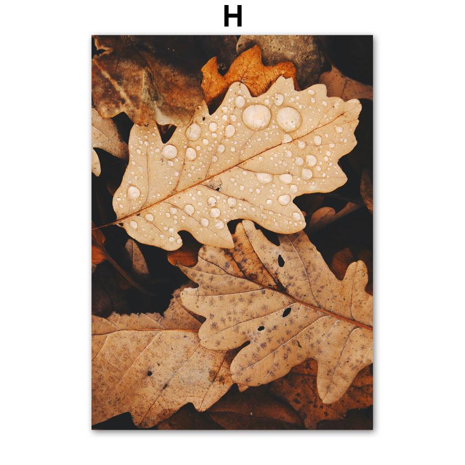 Autumn Pumpkin Village Leafs Road Abstract Line Wall Art Canvas Painting Nordic Posters And Prints Wall Pictures For Living Room