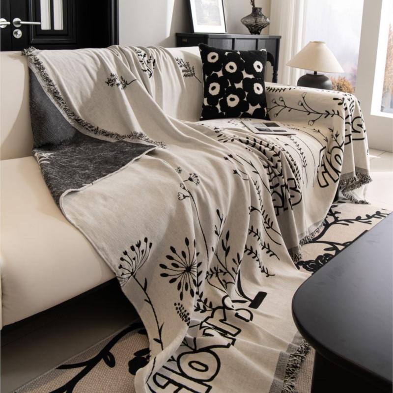 Camping Picnic Flowers Plants Mat Throw Blankets Living Room Sofa Couple Position Modern Throw Color Block Blanket Cover