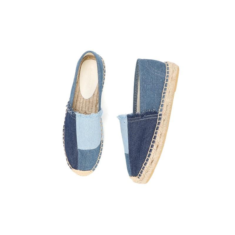 LUXSOLE Эспадрильи Женская Обувь Роскошные Джинсовые ПЭЧВОРК На Платформе Стильная и Модная Обувь для Модниц