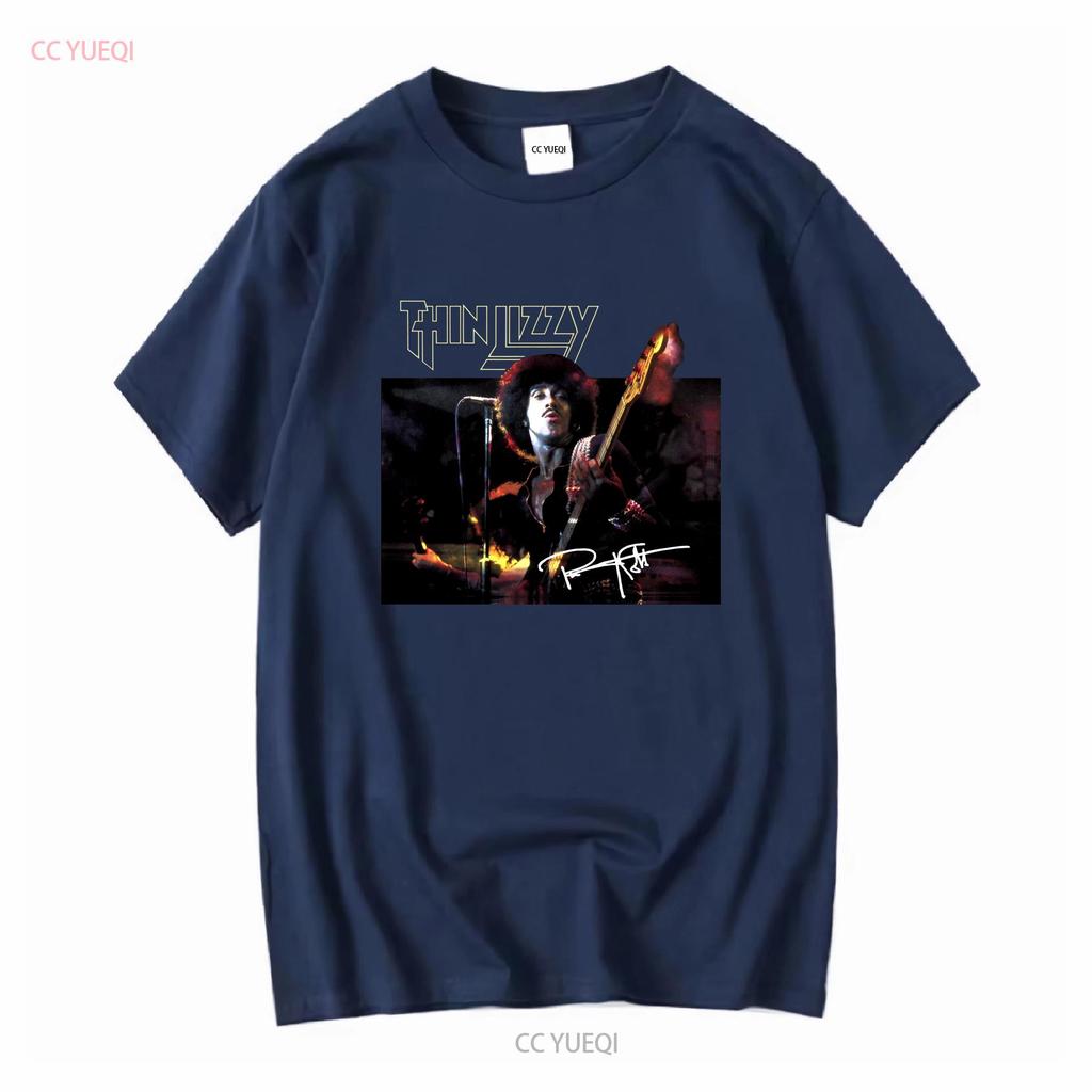Группа Thin Lizzy Фил Лайнотт Для фанатов Футболка всех размеров 4H1985 с длинным или коротким рукавом винтажная Стильная стирка Дышащая уличная одежда