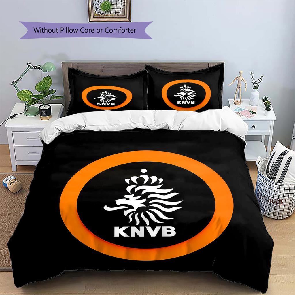 KNVB Pattern Bedding Quilt Set Home Decoration Gift (1 * duvet cover + 2 * pillowcase without core)