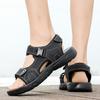 Summer Men Sandals PU Leather Lightweight Open Toe Flat Mens Casual Shoes Outdoor Walking Sandals for Men Beach Shoes