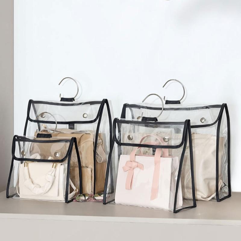 Clear Handbag Dust Cover Bag Dustproof Moistureproof Purse Protector Bag, 4 Sizes Handbag Organizers for Closets
