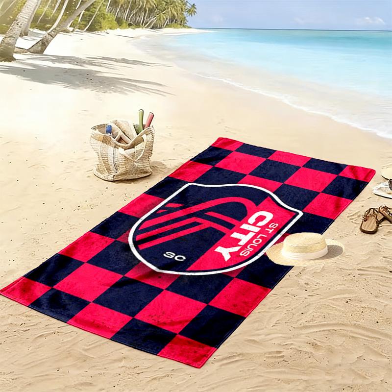 St.Louis City SC Print Beach Towel, Large Soft Quick Dry Towel for Beach Camping Swimming