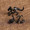 1 пара серег-гвоздиков в готическом темном стиле с имитацией динозавра и кошки, креативные серьги-гвоздики в стиле хип-хоп и рок, модные аксессуары