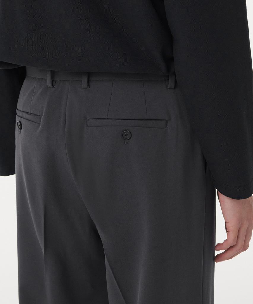MUSINSA STANDARD Wide Hidden Banding Slacks [Gunmetal]