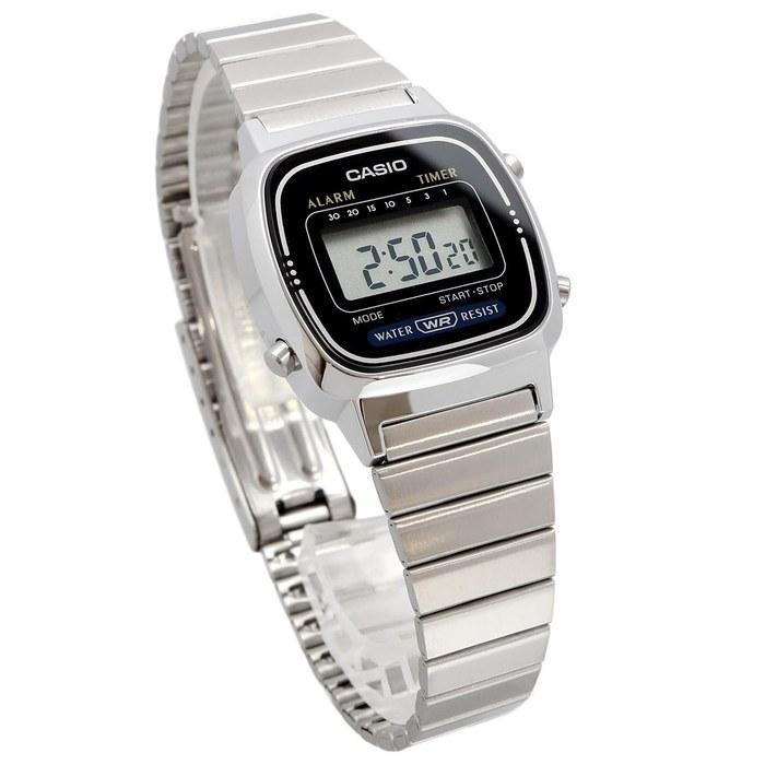 Женские цифровые часы Casio LA670WD-1 - Серебристый/Черный