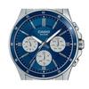 Casio Стандартные аналоговые кварцевые часы из нержавеющей стали с ионным покрытием и синим циферблатом MTP-1374D-2A3V для мужчин