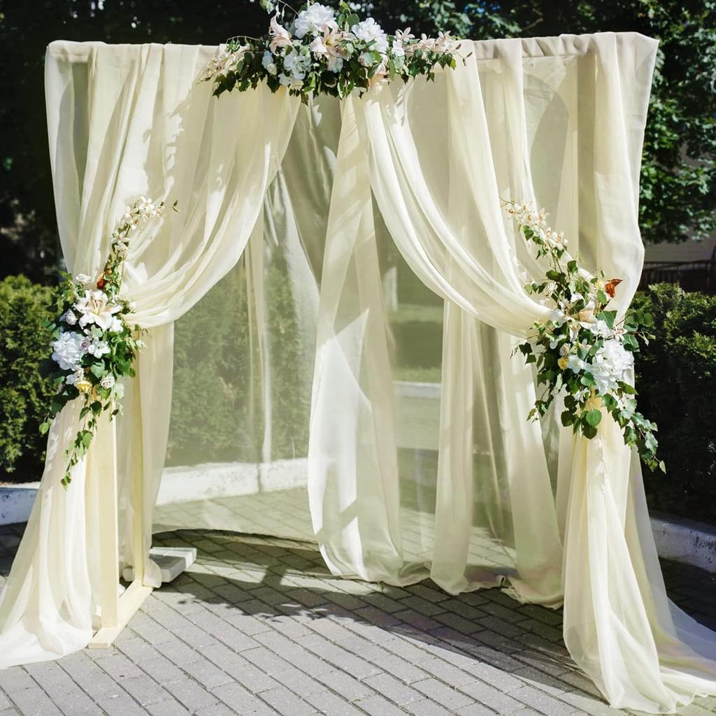 1PC Arch Wedding Veil Lawn Wedding Event Outdoor Decoration Drape Wedding Drapery Table Flag Arrangement