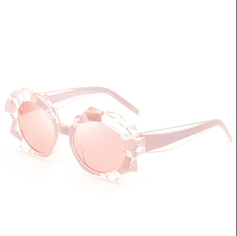 Irregular Plastic Frame Pink Lens Myopia Sun Glasses With Degree Sun Glasses For Women Prescription 0 -0.5 -0.75 To -6