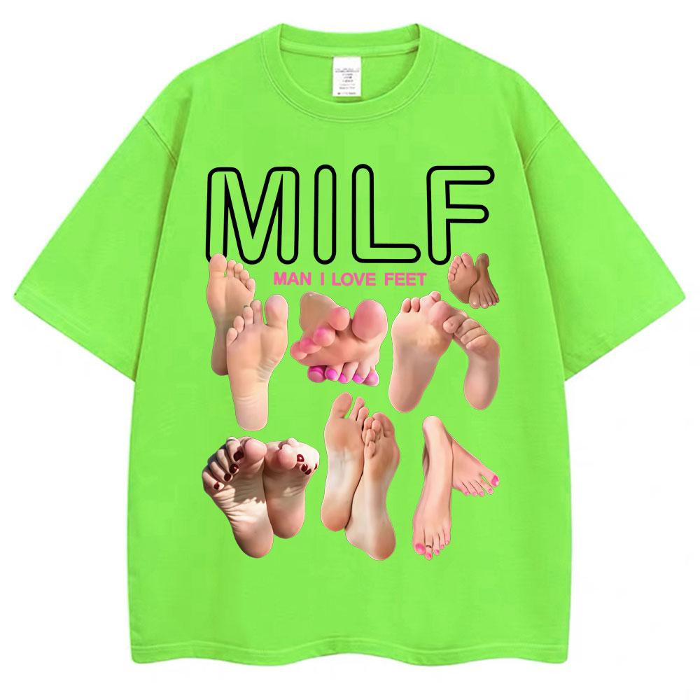 Man I Love Feet Graphic T Shirt Men Women Funny Meme Tee 2026 New Heavyweight Oversized Vintage Unisex Cotton Tshirt Clothing