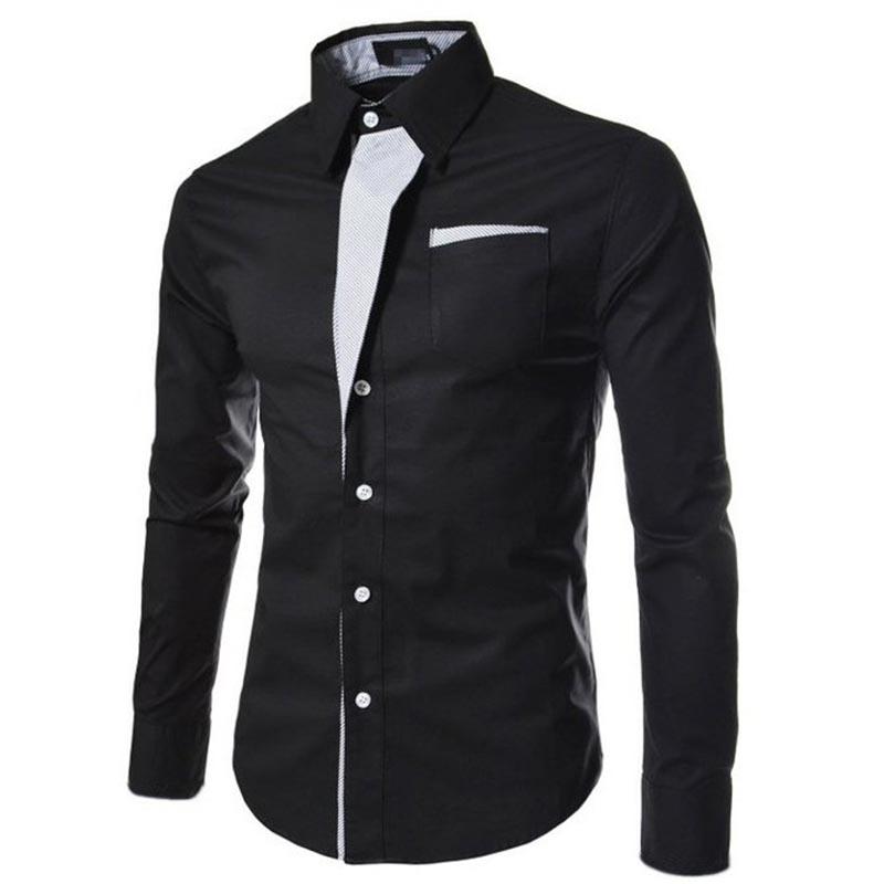 Модная мужская рубашка с длинным рукавом Camisa Masculina, мужская приталенная дизайнерская формальная повседневная брендовая мужская классическая рубашка, размер M-4XL