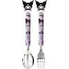 Lilpang Kuromi Figure Tongtong Mascot Spoon + Fork Set, a Popular Character In Korea
