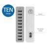 60W USB Charger Station 10 Port Desktop USB Fast Charger for Smart USB Charger for Multiple Devices Smart Phone Tablet Laptop