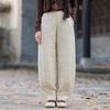 Женские теплые прямые брюки с эластичной талией, однотонные брюки, зимние повседневные длинные брюки