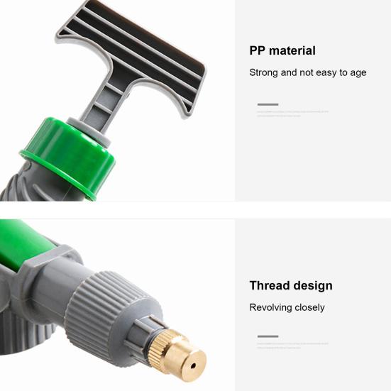 Практичный распылитель с воздушным насосом, регулируемый одной кнопкой, металлический распылитель для полива, садовые аксессуары